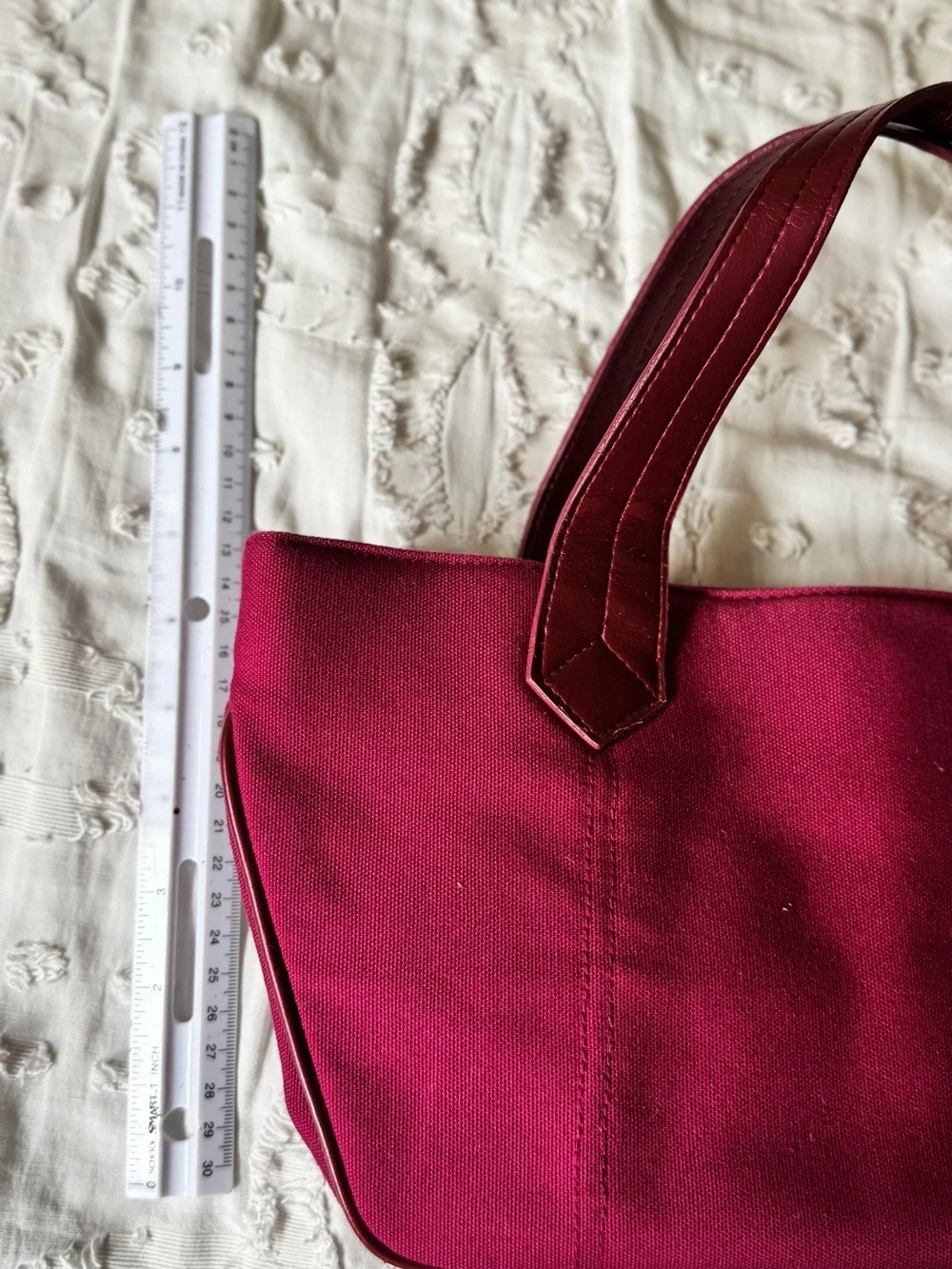 Victoria's Secret Burgundy Satin-Trim Tote